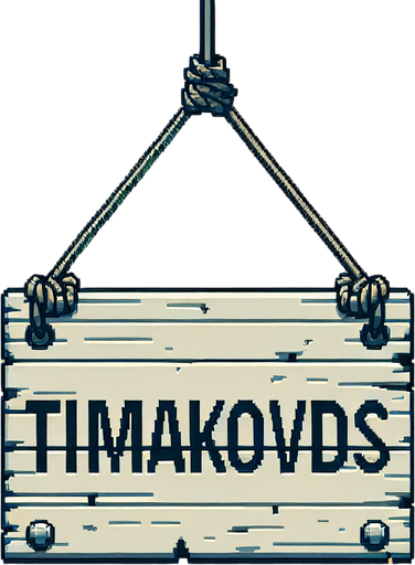 вывеска на двух ниточках с надписью: TImakovDS.
Single Game Texture. In-Game asset. 2d. Blank background. High contrast. No shadows.