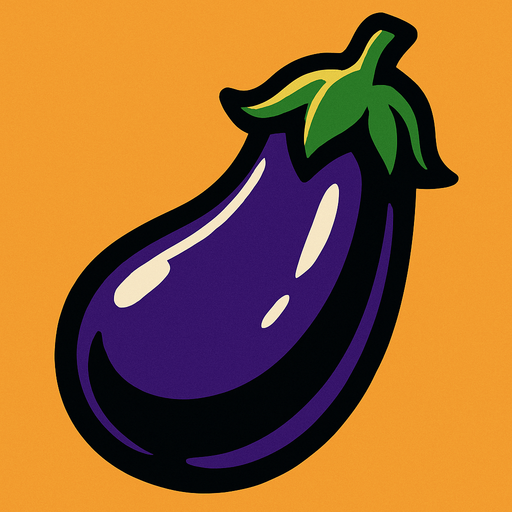 eggplant.
In-Game asset.  2d.  High contrast.  No shadows