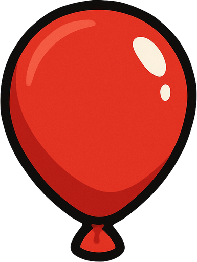 A red balloon without the string..
In-Game asset.  2d.  High contrast.  No shadows