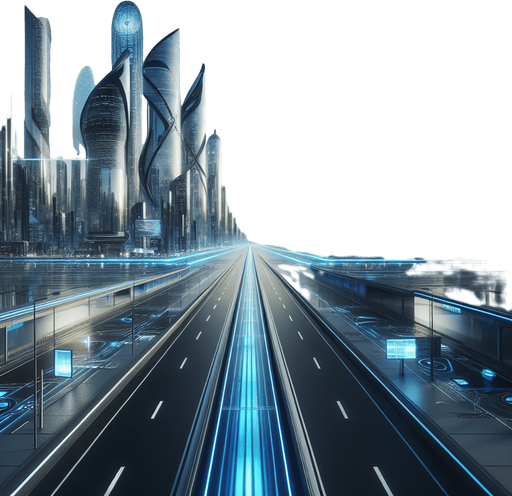 Background.
Create a road of hi- tech city that contains nothing in it