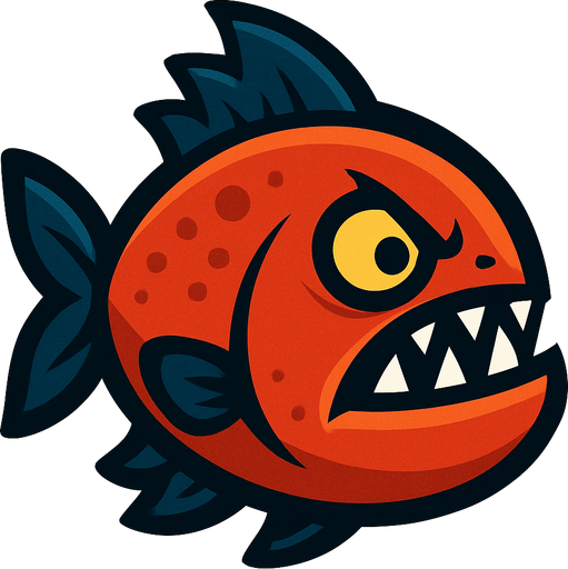 piranha 2d.
In-Game asset.  2d.  High contrast.  No shadows