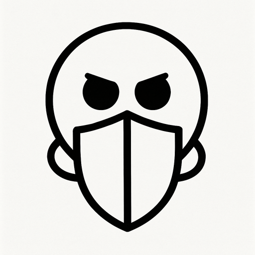 White simple circular enemy seen from above, black outline. Black eyes, with a single shield in-font of it. Black and white only