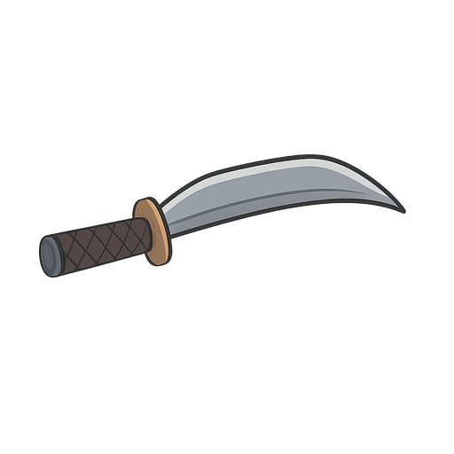 a katana. No background. Transparent background. Blank background. No shadows. 2d. In-Game asset. flat