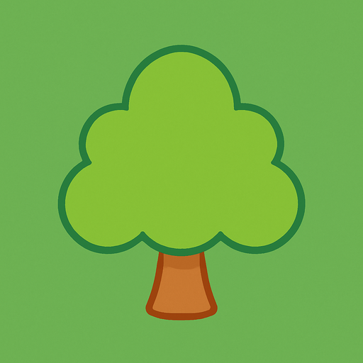 a single simple kawaii tree without outlines and no face, for a non-distracting game background.
In-Game asset.  2d.  High contrast.  No shadows