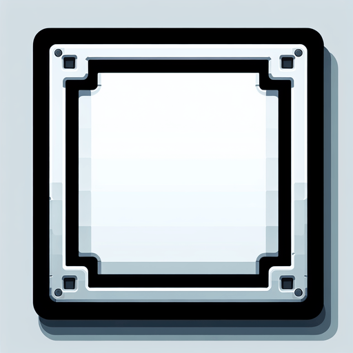 White square with round corners, flat, flat shaded, industrial design.
Single Game Texture. In-Game asset. 2d. Blank background. High contrast. No shadows.