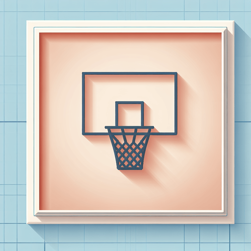 basketbol potası.
Single Game Texture. In-Game asset. 2d. Blank background. High contrast. No shadows.