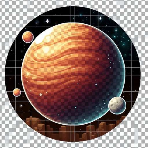 planet.
Single Game Texture. In-Game asset. 2d. Blank background. High contrast. No shadows. transparent background