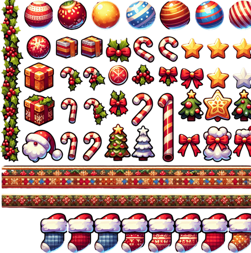a christmas gift Single Game Texture. In-Game asset. 2d. Blank background. High contrast. No shadows.