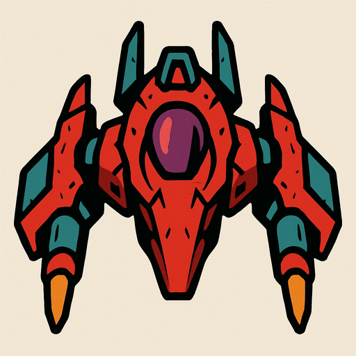 enimy space ship.
In-Game asset.  2d.  High contrast.  No shadows