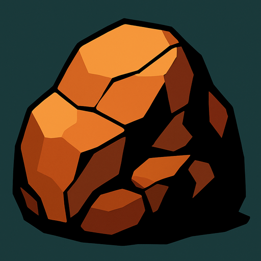 big rock.
In-Game asset.  2d.  High contrast.  No shadows