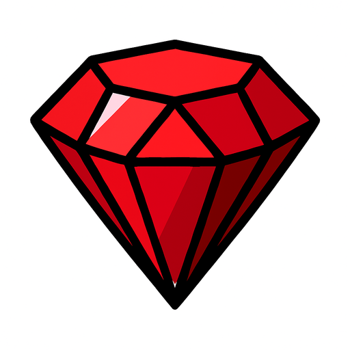 ruby.
In-Game asset.  2d.  High contrast.  No shadows