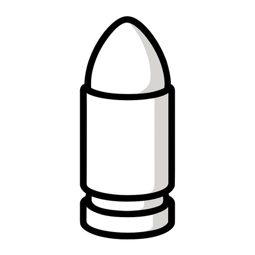 white bullet.
In-Game asset.  2d.  High contrast.  No shadows