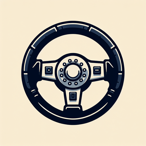 Simple Car Steering Wheel. In-Game asset. 2d. Blank background. Svg