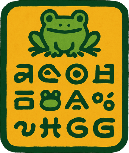 frog language.
In-Game asset.  2d.  High contrast.  No shadows