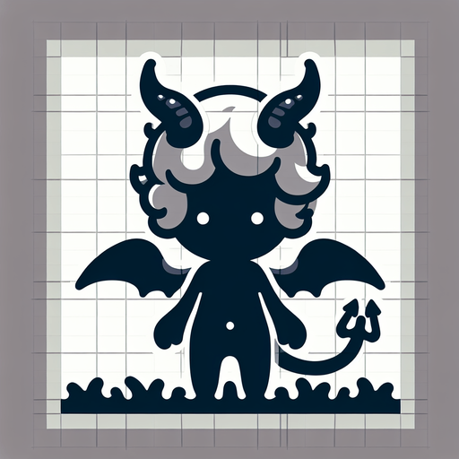 the devil.
Single Game Texture. In-Game asset. 2d. Blank background. High contrast. No shadows.