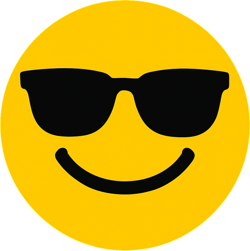 make a yellow circle that is like the sun that has sunglasses on.
In-Game asset.  2d.  High contrast.  No shadows