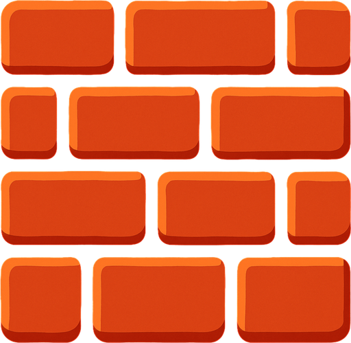 A brick tile, 2d.
In-Game asset.  2d.  High contrast.  No shadows