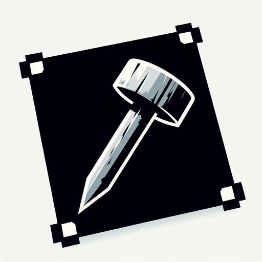 Hřebík.
Single Game Texture. In-Game asset. 2d. Blank background. High contrast. No shadows.