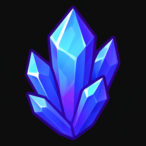 Crystal.
In-Game asset.  2d.  High contrast.  No shadows