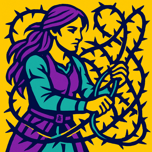 thornWhipWeaver.
2d.  High contrast.  No shadows