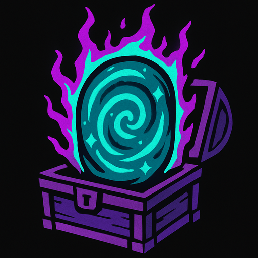 mytic portal in box.
In-Game asset.  2d.  High contrast.  No shadows