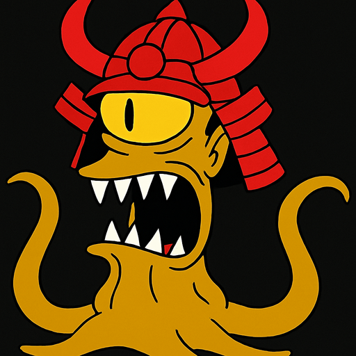 Make my character dark yellow and have a red samurai helmet