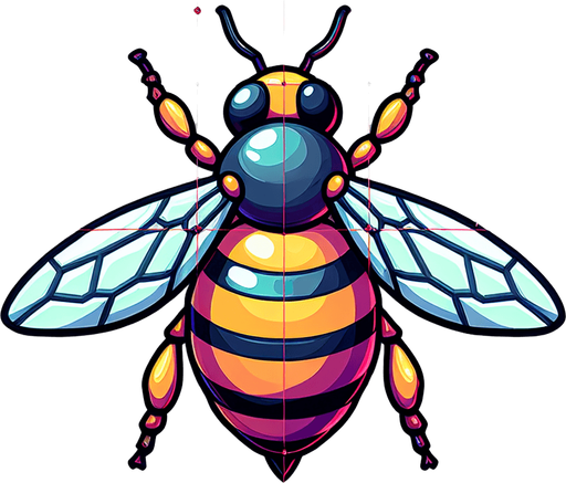 Пчела.
Single Game Texture. In-Game asset. 2d. Blank background. High contrast. No shadows.