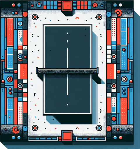 Pong table. Top view facing screen.
Single Game Texture.  In-Game asset.  2d.  Blank background.  High contrast.  No shadows