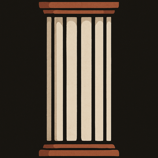 vertical texture repeatable of a greek inspired column, no top no bottom only center part to repeat vertically.
In-Game asset.  2d.  High contrast.  No shadows