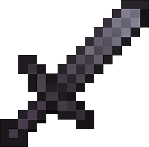 netherite sword.
In-Game asset.  2d.  High contrast.  No shadows
