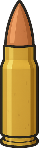 bullet. No background. Transparent background. Blank background. No shadows. 2d. In-Game asset. flat