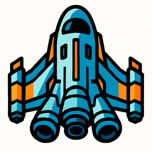 uzay gemısı buyuk.
In-Game asset.  2d.  High contrast.  No shadows