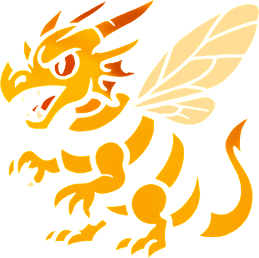 Dragon abeille.
In-Game asset.  2d.  High contrast.  No shadows