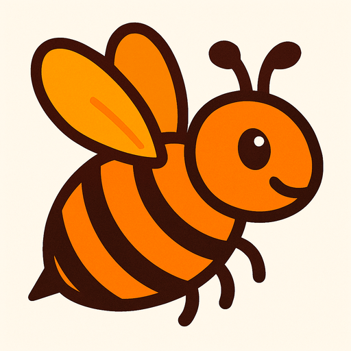 Abeille orange.
In-Game asset.  2d.  High contrast.  No shadows