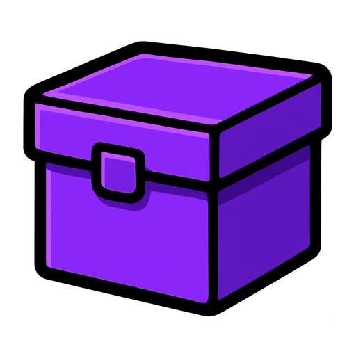 Purple box.
In-Game asset.  2d.  High contrast.  No shadows