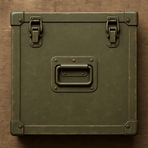 Army box,but no text needed on image. top view