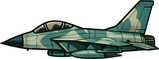 Savaş uçağı, gerçekçi, yazısız, yandan görünüm.
In-Game asset.  High contrast.  No shadows