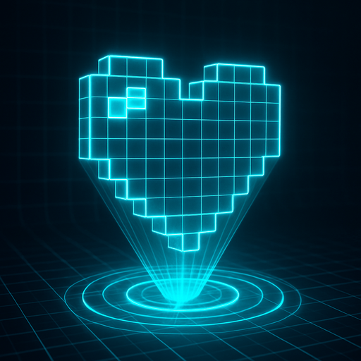 3d neon hologram cyberpunk projection grid