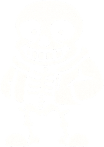 make sans bones.
In-Game asset.  2d.  High contrast.  No shadows