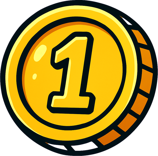 Coin.
In-Game asset.  2d.  High contrast.  No shadows