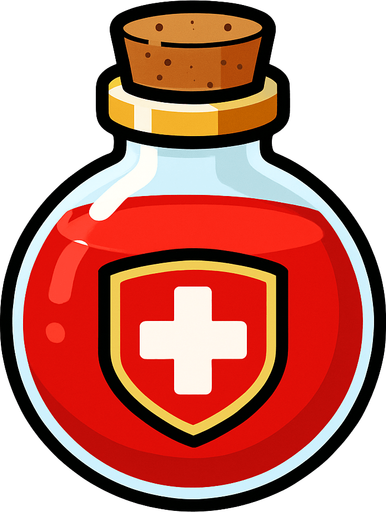 Draw a health elixir..
In-Game asset.  2d.  High contrast.  No shadows