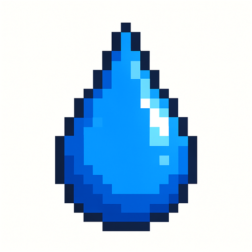 Create teardrop with pixel art.
In-Game asset.  2d.  High contrast.  No shadows