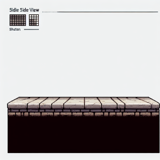 A long rectangular stone platform. Side view. Pixel art..
Single Game Texture.  In-Game asset.  2d.  Blank background.  High contrast.  No shadows