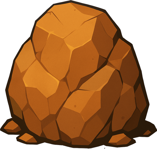 create motionless giant rock.
In-Game asset.  2d.  High contrast.  No shadows