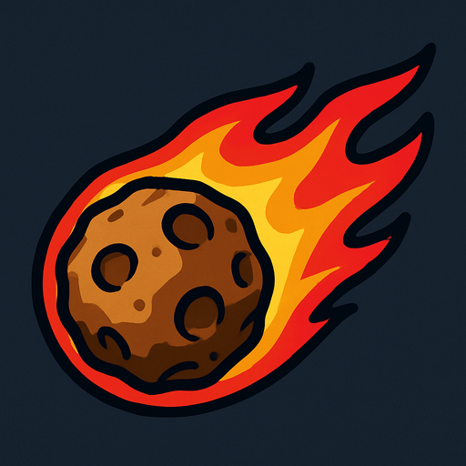 Meteor.
In-Game asset.  2d.  High contrast.  No shadows