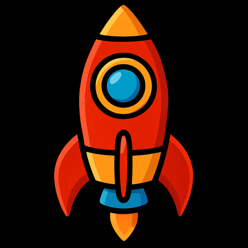 Vertical rocket.
In-Game asset.  2d.  High contrast.  No shadows