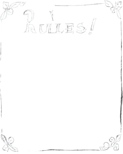 "RULES" handwritten in chalk
