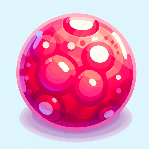 Pink round delicious jam piece.
Single Game Texture. In-Game asset. 2d. Blank background. High contrast. No shadows.