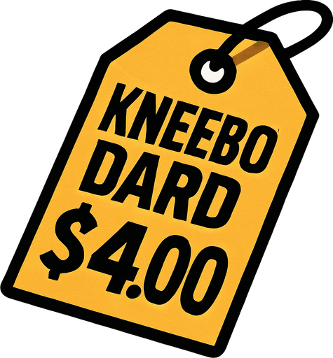 Price tag that says Kneeboard $4.00.
In-Game asset.  2d.  High contrast.  No shadows