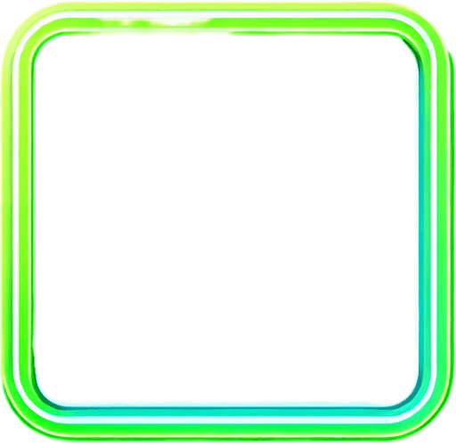 neongreen rectangle with rounded corners, transparent in the middle.